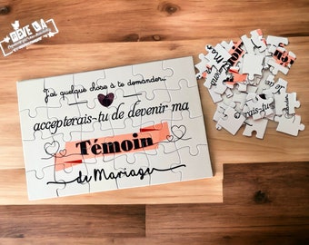 Puzzle demande de témoin/ demande de parrain / marraine / annonce / Demoiselle d’honneur / garçon d’honneur