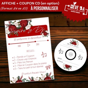 Coupons CD Inspire le DJ et/ou Affiche A4 ou A5 Inspire le DJ/ mariage/ Baptême/ Anniversaire/ Papeterie / animation image 6