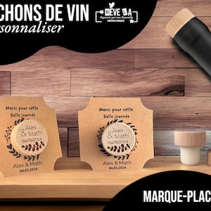 Bouchons de bouteilles de vin de verdure, bouchon de vin, faveurs de mariage, bouchon de vin personnalisé, faveurs témoins/cadeaux/gift image 3