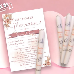 Certificat de Parrain ou Marraine - Etsy France