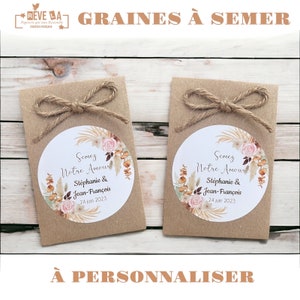 Lot Sachets of Seeds to sow/favor/wedding/baptism/communion/EVJF/birthday/personalized guest gifts/Fallow/country flowers