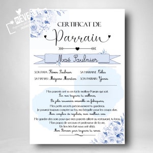 Godfather or Godmother Certificate