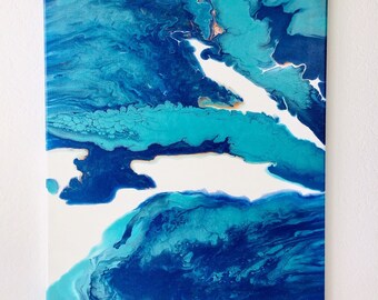 50x70x1,6 cm - Acryl Pouring Bild Unikat