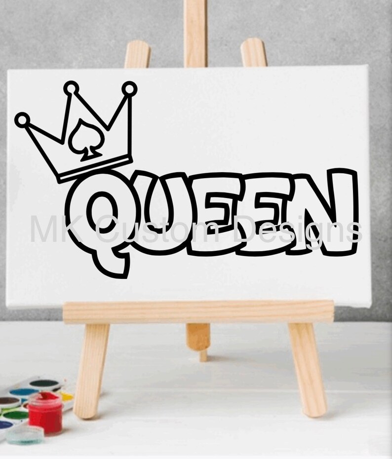 Paint and Sip King & Queen Queen and King Pre Drawn Canvas Etsy