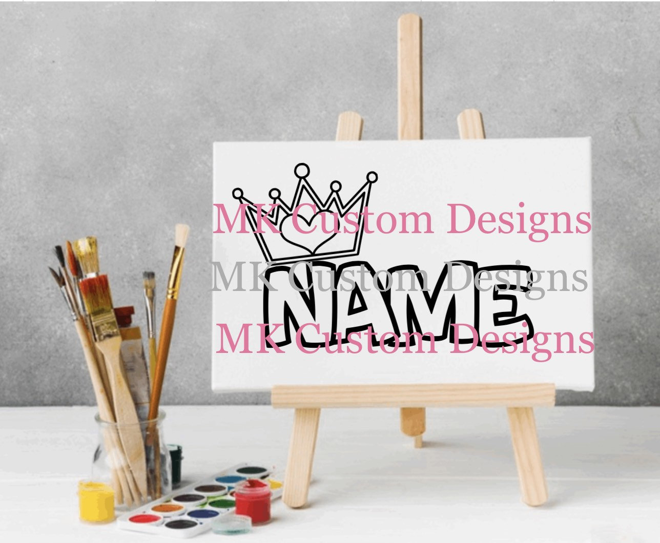 Paint and Sip Name Personalized Name Canvas PrePrinted Etsy