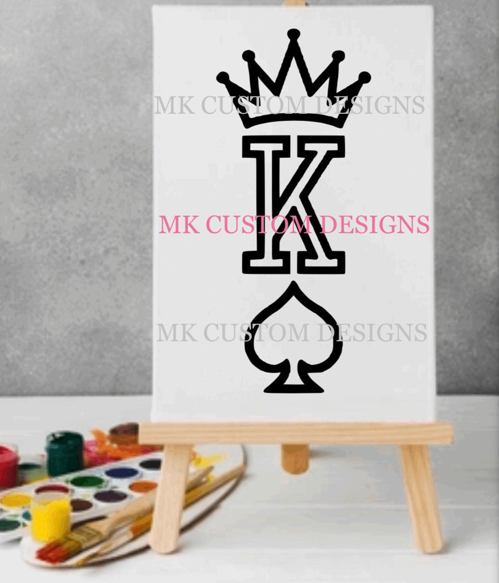 Paint and Sip King & Queen Queen and King Pre drawn Canvas Etsy