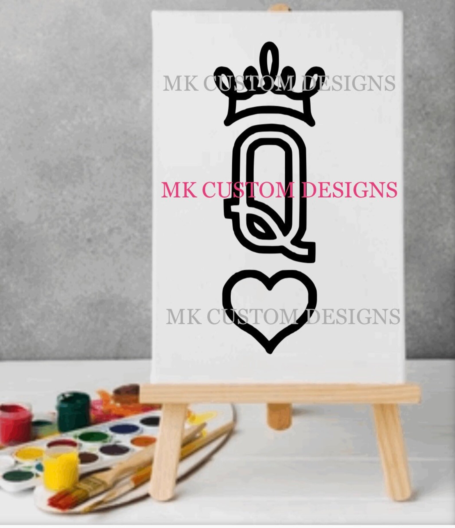 Paint and Sip King & Queen Queen and King Pre drawn Canvas Etsy
