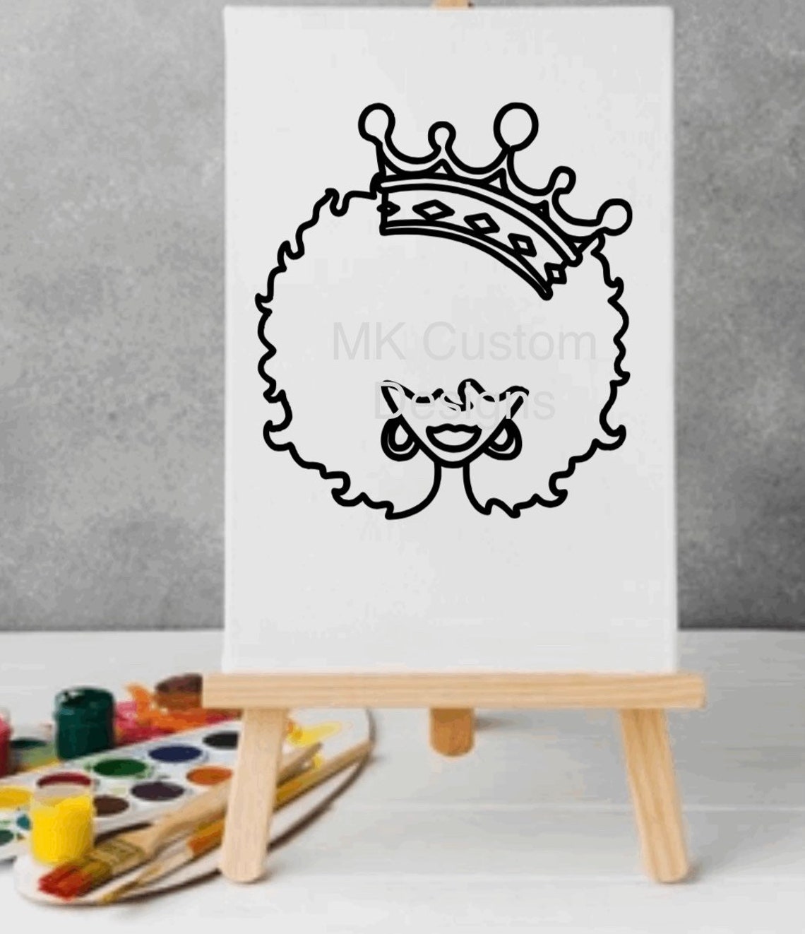 Paint and Sip Lady with Hat African American Ladies Paint Etsy