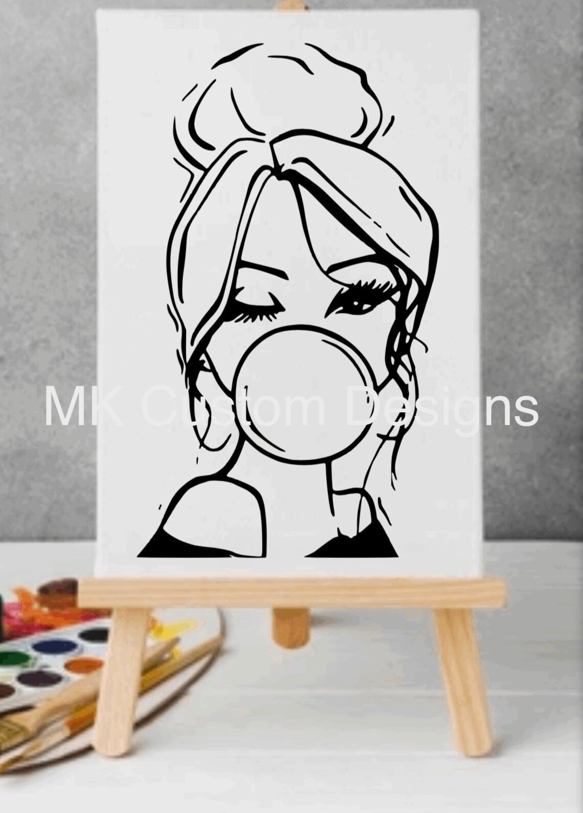 Paint and Sip Lady with Hat African American Ladies Paint Etsy