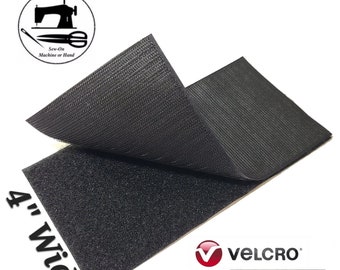 4" Wide x 8" (Inch) VELCRO® Brand Mil-Spec Sew-On Strip (Hook & Loop) - Black