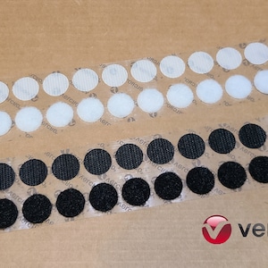 Velcro Brand Sticky Back Dots-  3/4 inch Diameter Circles- 10 Sets Hook & Loop Sides