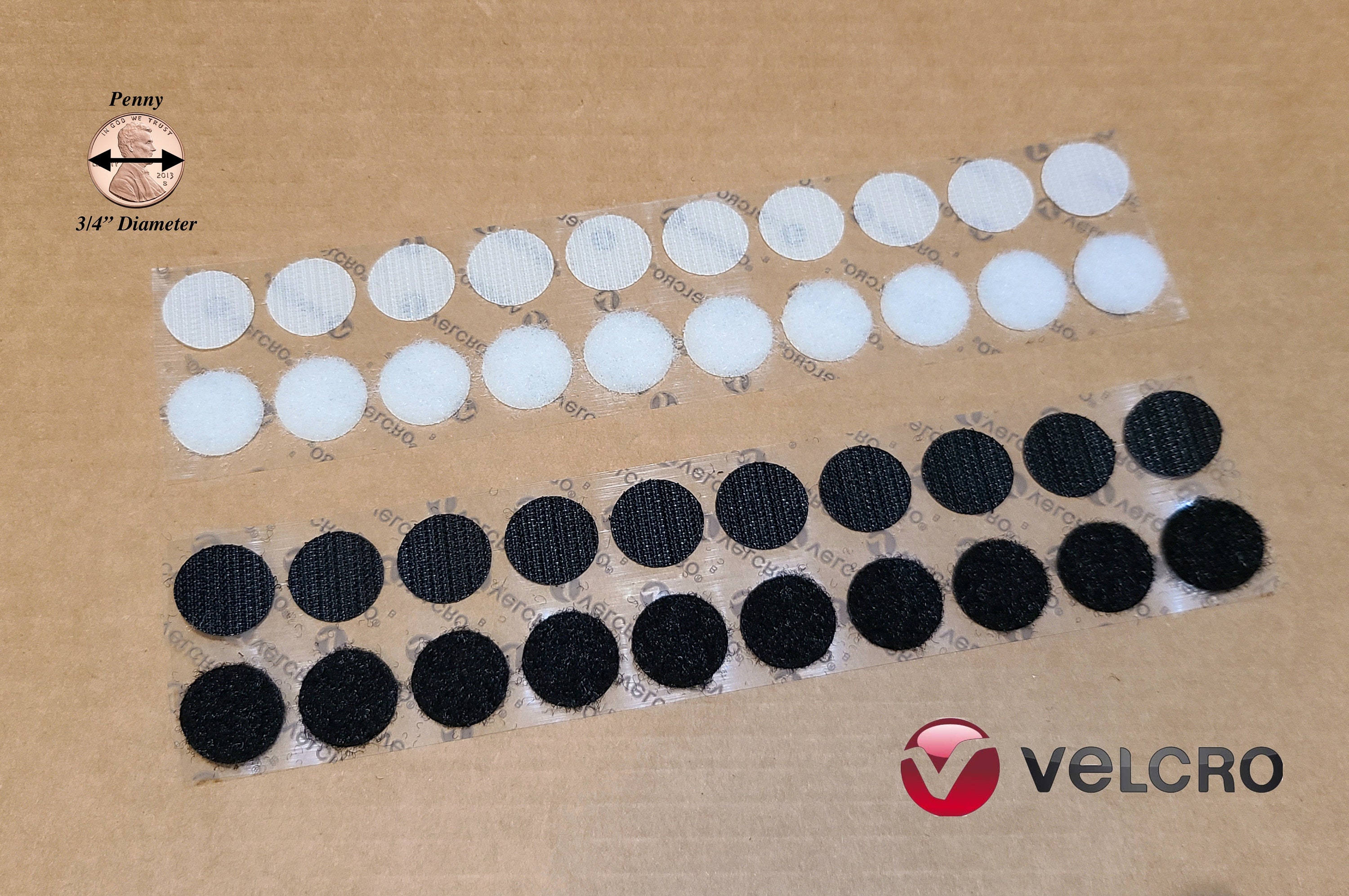 VELCRO® Brand Stick On Mini Dots Black 15 x 16 mm