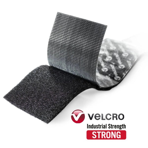 2” Wide (Inch) x 4" Velcro® Industrial Strength Heavy Duty Stick-On Strip Set (2 Pieces, Hook and Loop Sides)