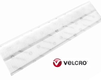 VELCRO® Brand 8” x 3/4” (Inch) General Purpose Sticky Back Strip (Hook and Loop Sides)- White