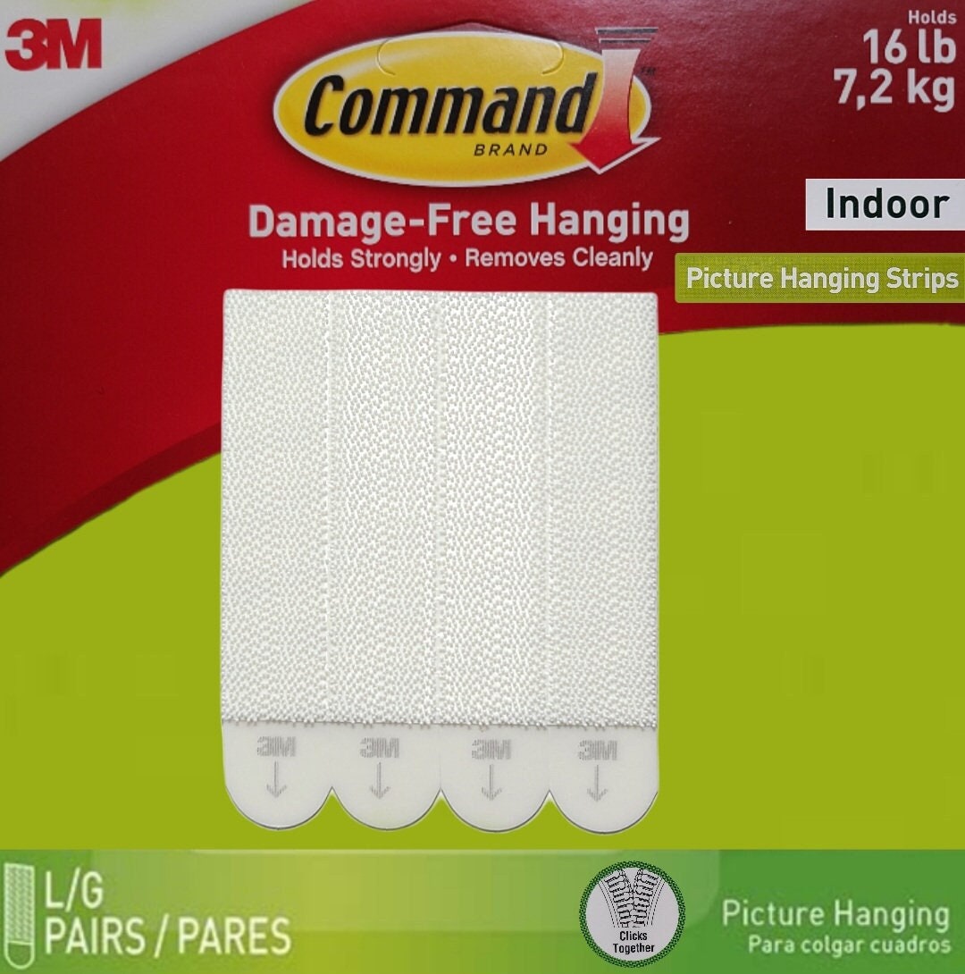 3M Command Brand Picture Hanging Strips Large 2 Pairs 4 Etsy