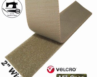 2" Wide VELCRO® Brand Mil-Spec Sew-On Strip (Hook & Loop) - Tan 499