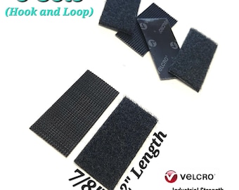 VELCRO® 2” x 7/8” (Inch) Industrial Strength Heavy Duty Stick-On Strips - Black