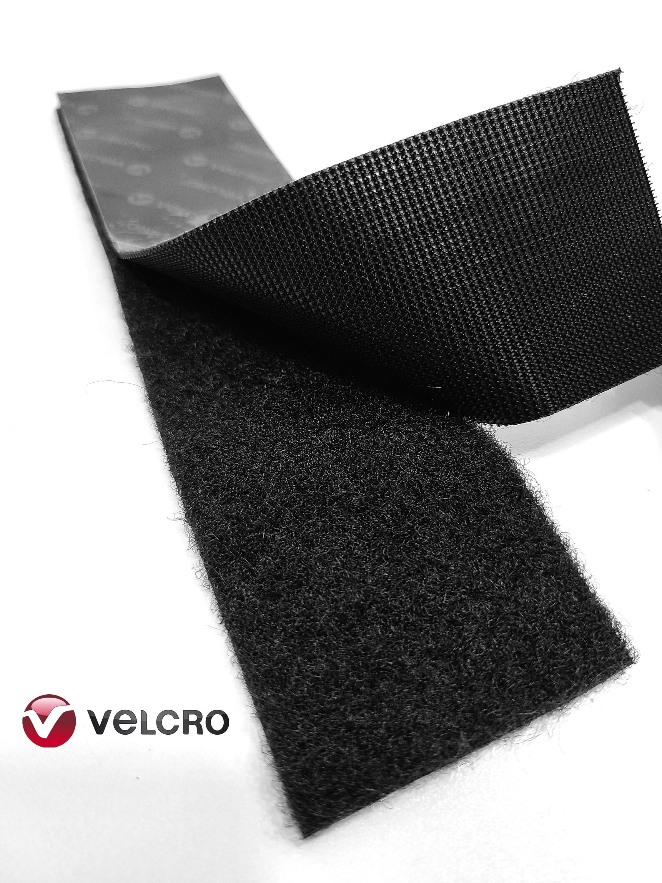 VELCRO Heavy Duty Fastener STRIPS Self Adhesive 2 Sets 4 Strips Total Peel  Stick BLACK Color Hook Loop Fasteners Self Stick 3.5x1 91556 