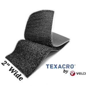 May include: Black hook and loop fastener tape, 2 inches wide, labeled "TEXACRO by VELCRO".