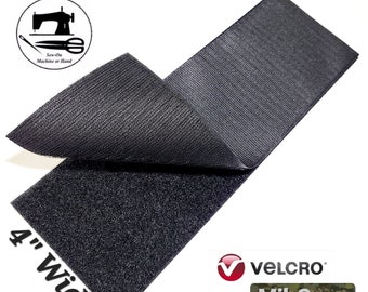 4" Wide x 12" (Inch) VELCRO® Brand Mil-Spec Sew-On Strip (Hook & Loop) - Black