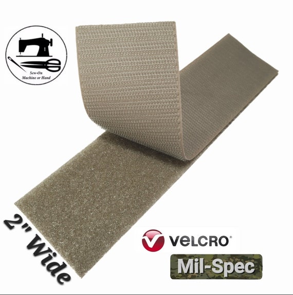 2 Wide VELCRO® Brand Mil-spec Sew-on Strip hook & Loop Tan 