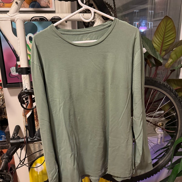 J. Crew Essential Tee Olive Green Long Sleeve Shirt XL