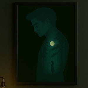 Twilight Forest Silhouette Print – Edward & Bella Fan Art | Moody Dark Romance Wall Art | 5x7 to 16x20 Printable | Twilightcore Aesthetic”