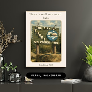 There’s a Small Town Named Forks” – Twilight-Inspired Minimalist Wall Art Print | Aesthetic Poster | 11x14 or Digital Download