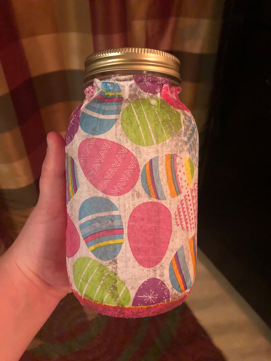 Easter Egg Mason Jar Light Quart Etsy