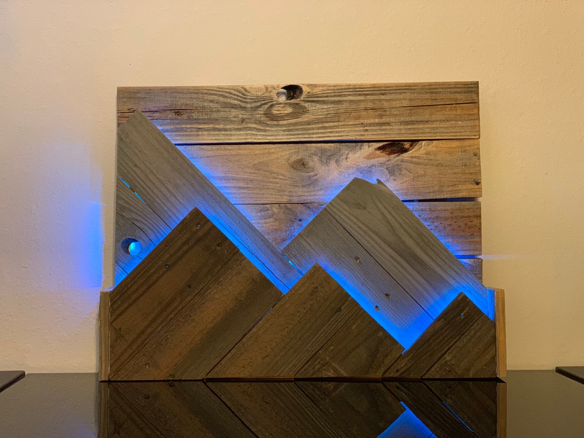 Mountain Wall Art LED Art Backlit Wall Art RGB LED Etsy