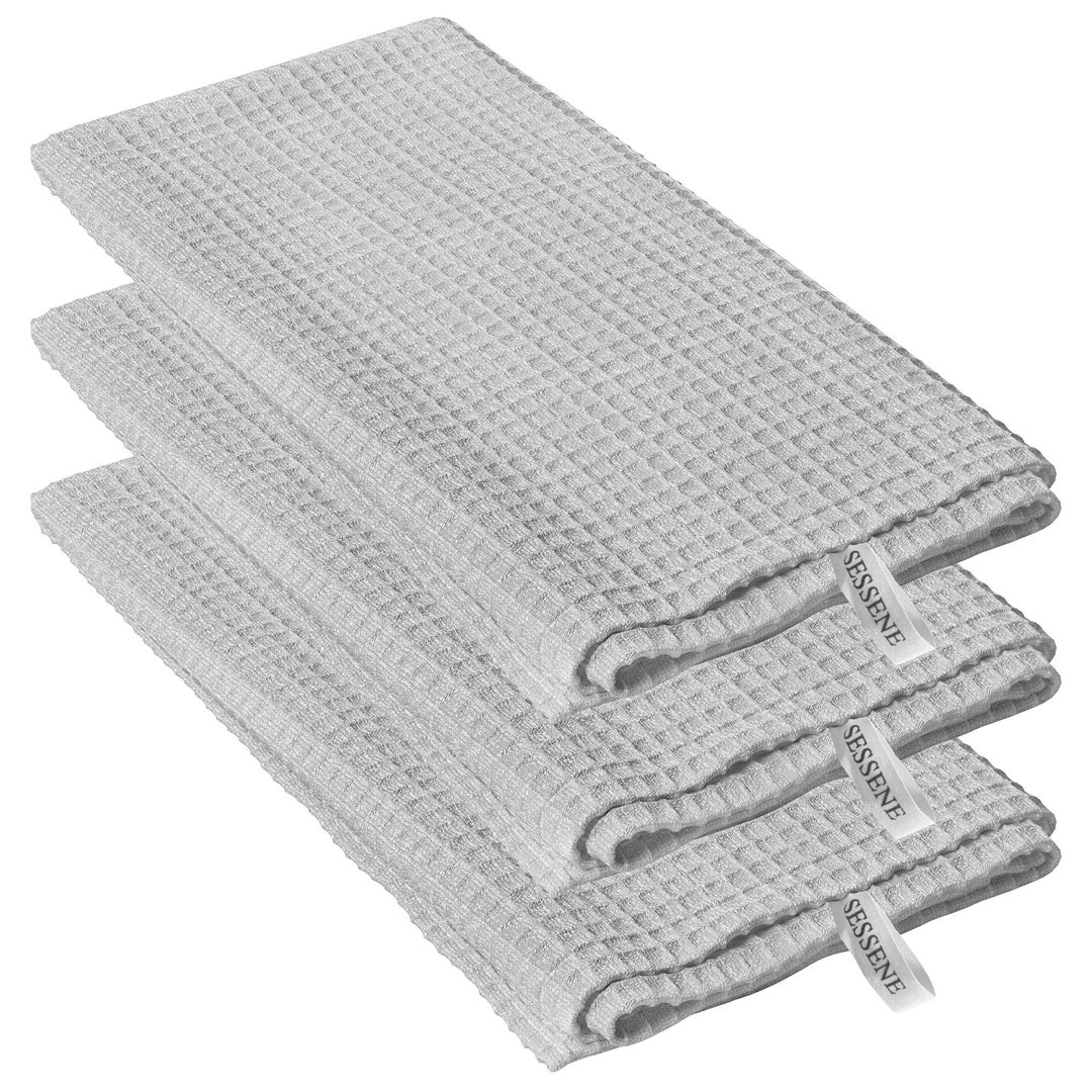 Pure Cotton Terry Tea Towel Set of 3 Light Grey Tea Towel Etsy