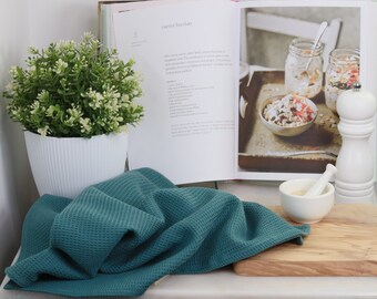 100% Cotton Terry Tea Towel Beige. Waffle Honeycomb Dish Cloth. Stylish  Minimalist Home Decor. Hand Towel. Natural Kitchen Accessories 