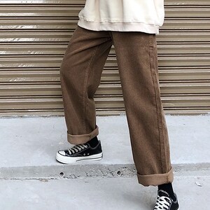 Retro Corduroy Pants Hippie Y2k 90s Pants Straight Wide Leg - Etsy