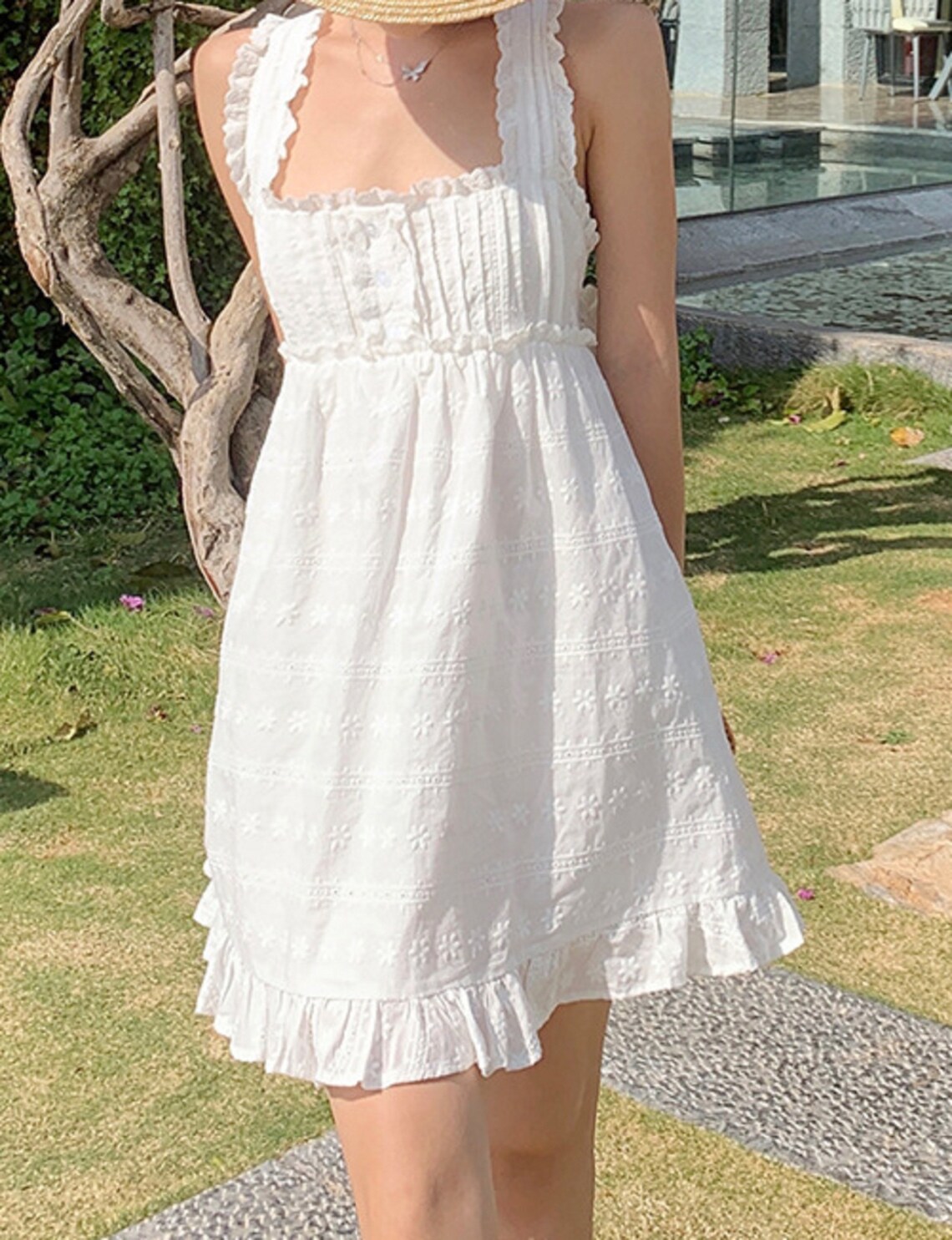 Vestido blanco de mujer Vestido blanco de playa Maxi Vestido Etsy