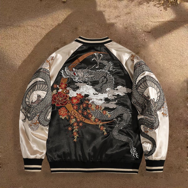 Jacket With Dragon Etsy