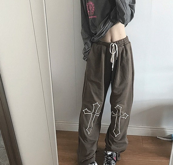 Cross Sweatpants Baggy Style Pants Y2k 