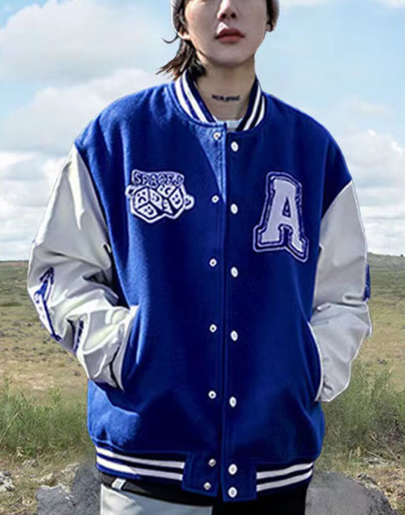 Dark Green Varsity Jacket Y2K Bomber Jacket Retro Embroidery Etsy