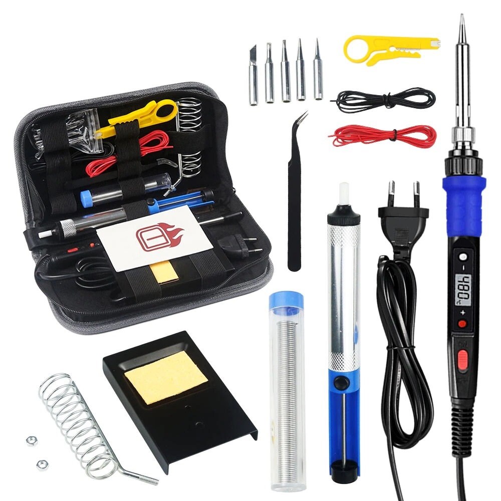 Electric Soldering Iron Kit Adjustable Temperature LCD Digital Etsy