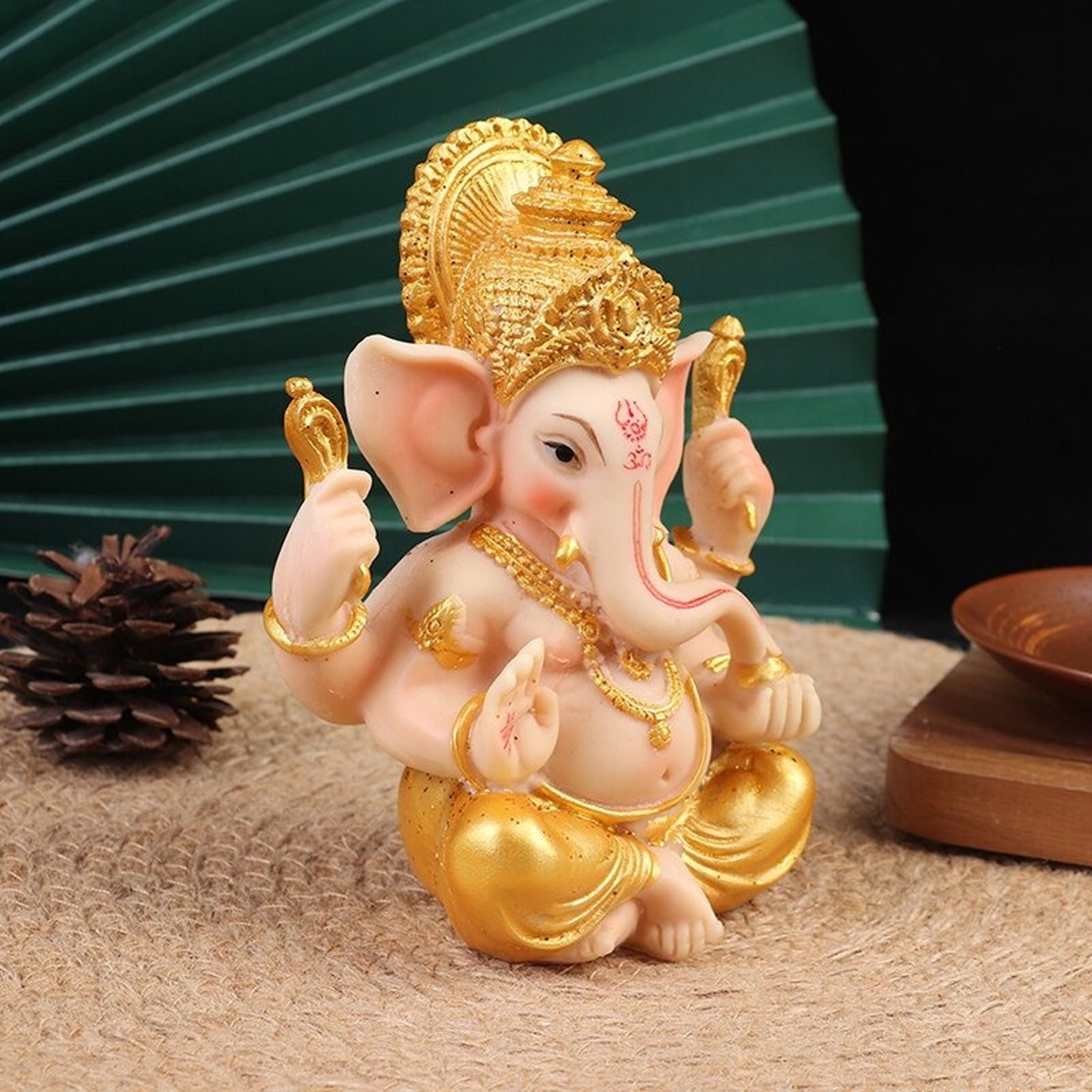Gold Lord Ganesha Buddha Statue Elephant God Sculptures Ganesh Etsy