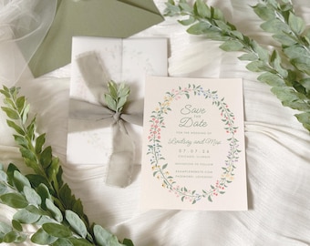 Save the Date | Hand-Drawn Floral Botanical Digital Template