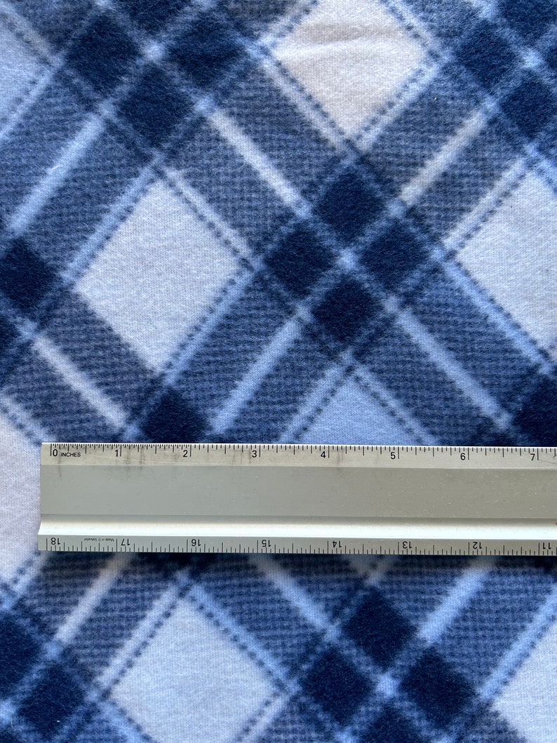 Dark Blue Light Blue White Argyle Annie Plaid Fleece Fabric - Etsy
