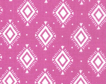 Aztec Geometric Diamonds on Opera Mauve Quilters Showcase Cotton Fabric