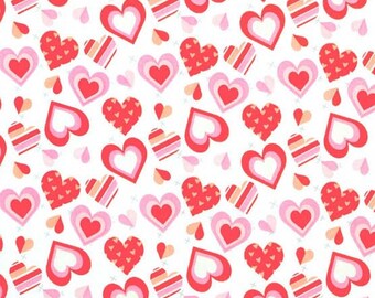 Valentines Day Pattern Trap Hearts Cotton Fabric