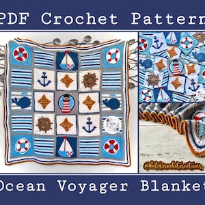 UK TERMS - PDF Crochet Pattern - Ocean Voyager Blanket