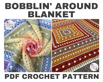 UK TERMS - PDF Crochet Pattern - Bobblin’ Around Blanket