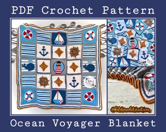 UK TERMS - PDF Crochet Pattern - Ocean Voyager Blanket