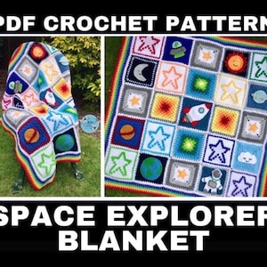 US TERMS - PDF Crochet Pattern - Space Explorer Blanket