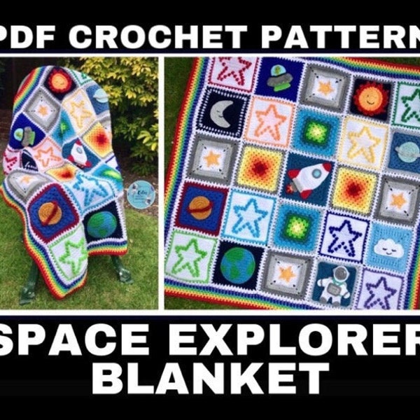 US TERMS - PDF Crochet Pattern - Space Explorer Blanket