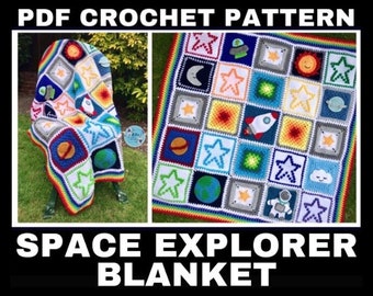UK TERMS - PDF Crochet Pattern - Space Explorer Blanket