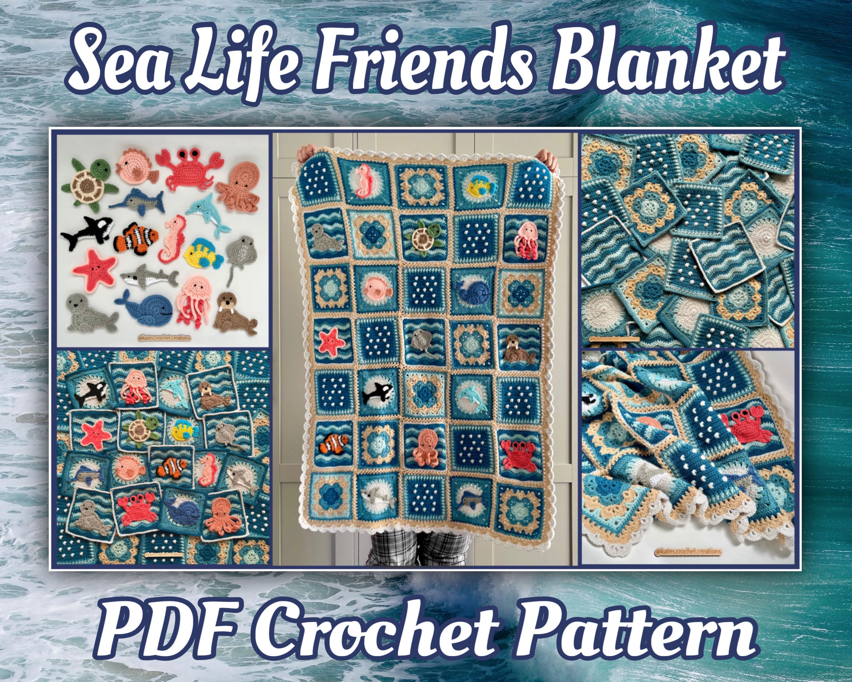 US TERMS PDF Crochet Pattern Sea Life Friends Blanket Etsy Canada